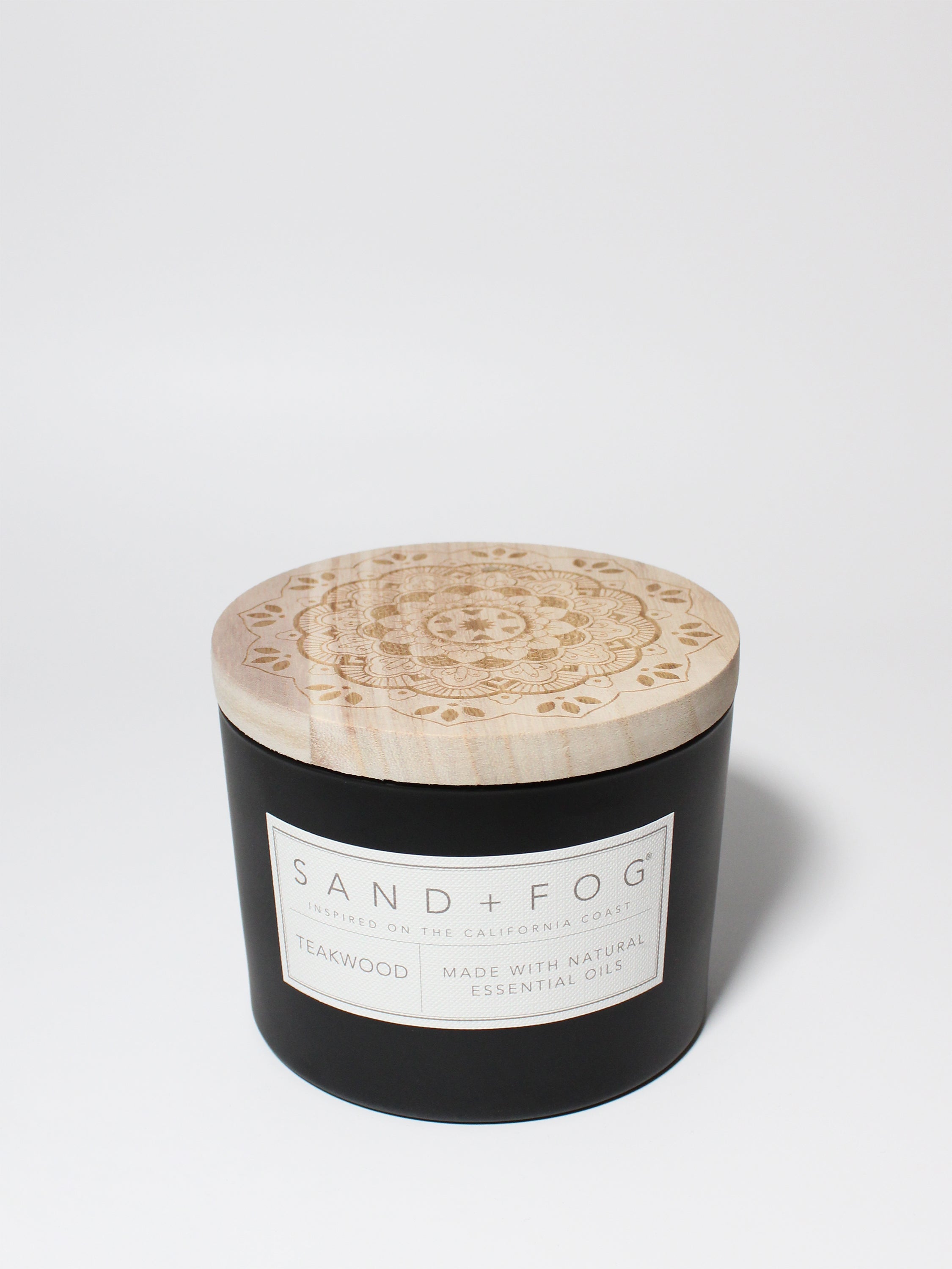 Teakwood 12 oz scented candle | Shop Sand + Fog