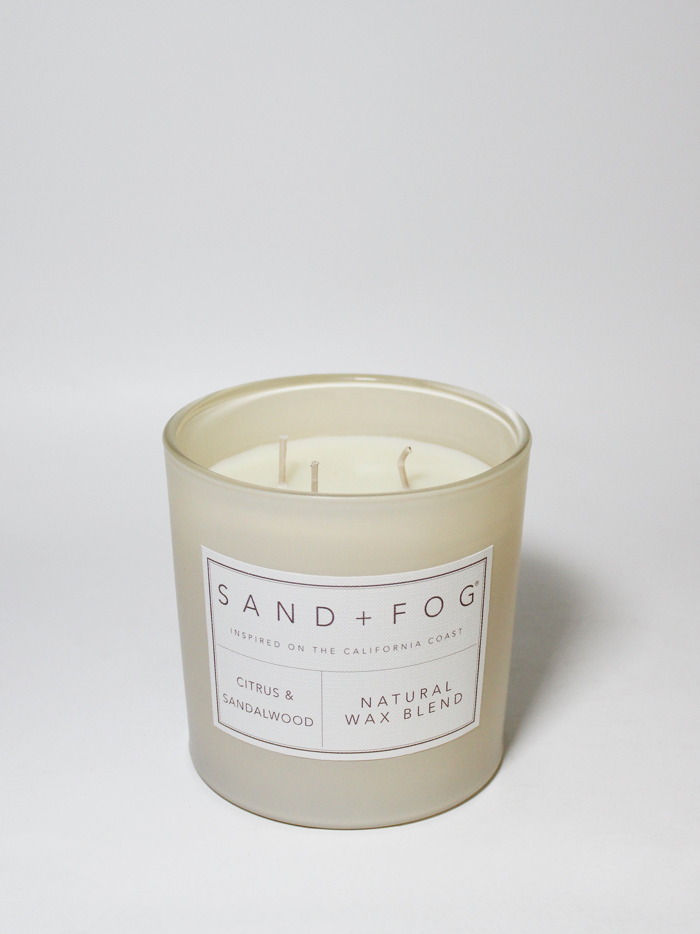 Citrus & Sandalwood 21 oz scented candle | Shop Sand + Fog