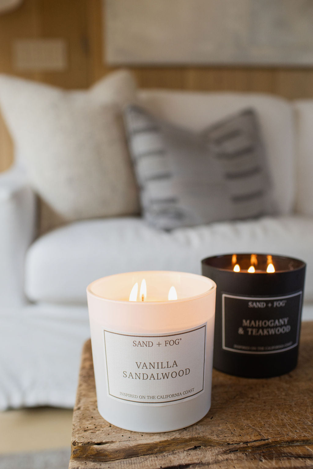 Vanilla Sandalwood 21 oz scented candle | Shop Sand + Fog