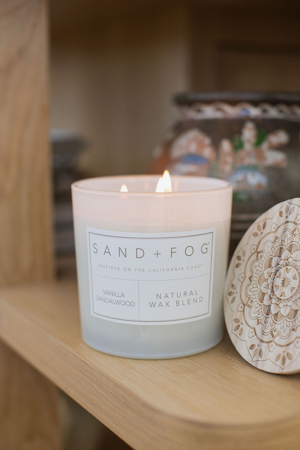 Vanilla Sandalwood 21 oz scented candle | Shop Sand + Fog