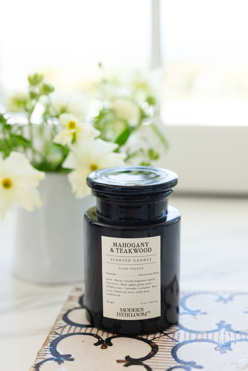 Mahogany & Teakwood 12 oz scented candle | Shop Modern Heirloom