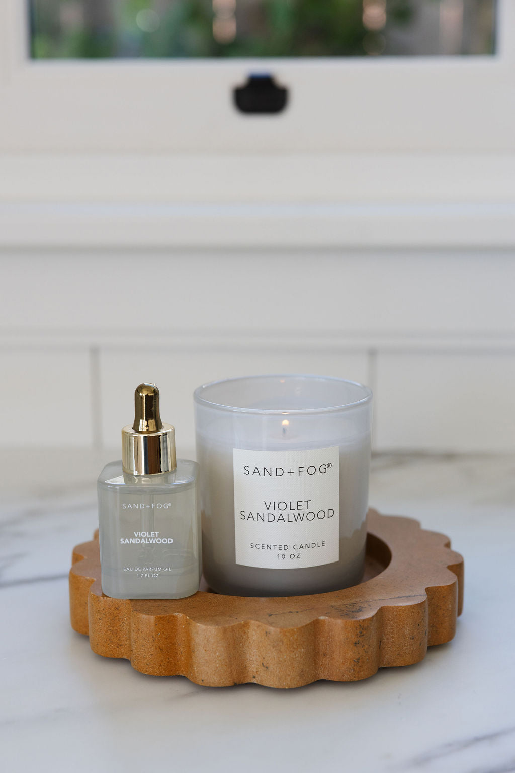 Violet Sandalwood 10 oz scented candle | Shop Sand + Fog