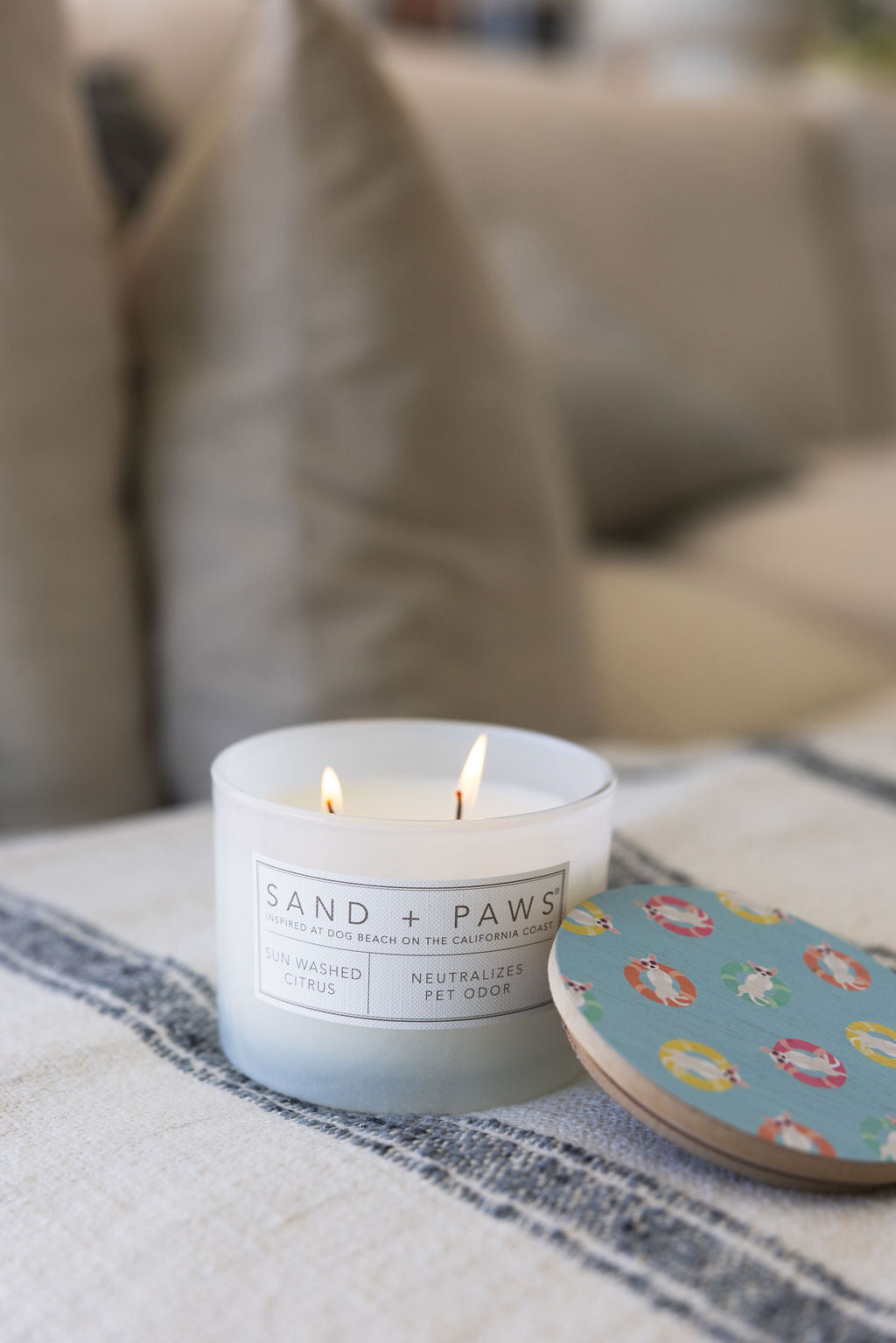 Sand + Paws Sun Washed Citrus 12 oz scented candle | Shop Sand + Paws