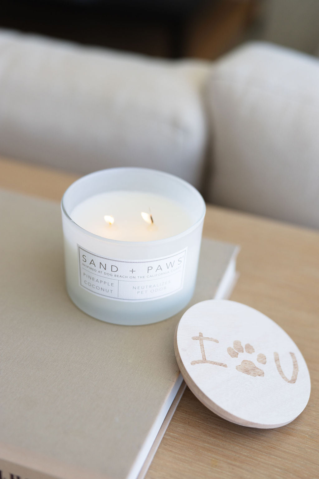 Sand + Paws Pineapple Coconut 12 oz scented candle | Shop Sand + Paws