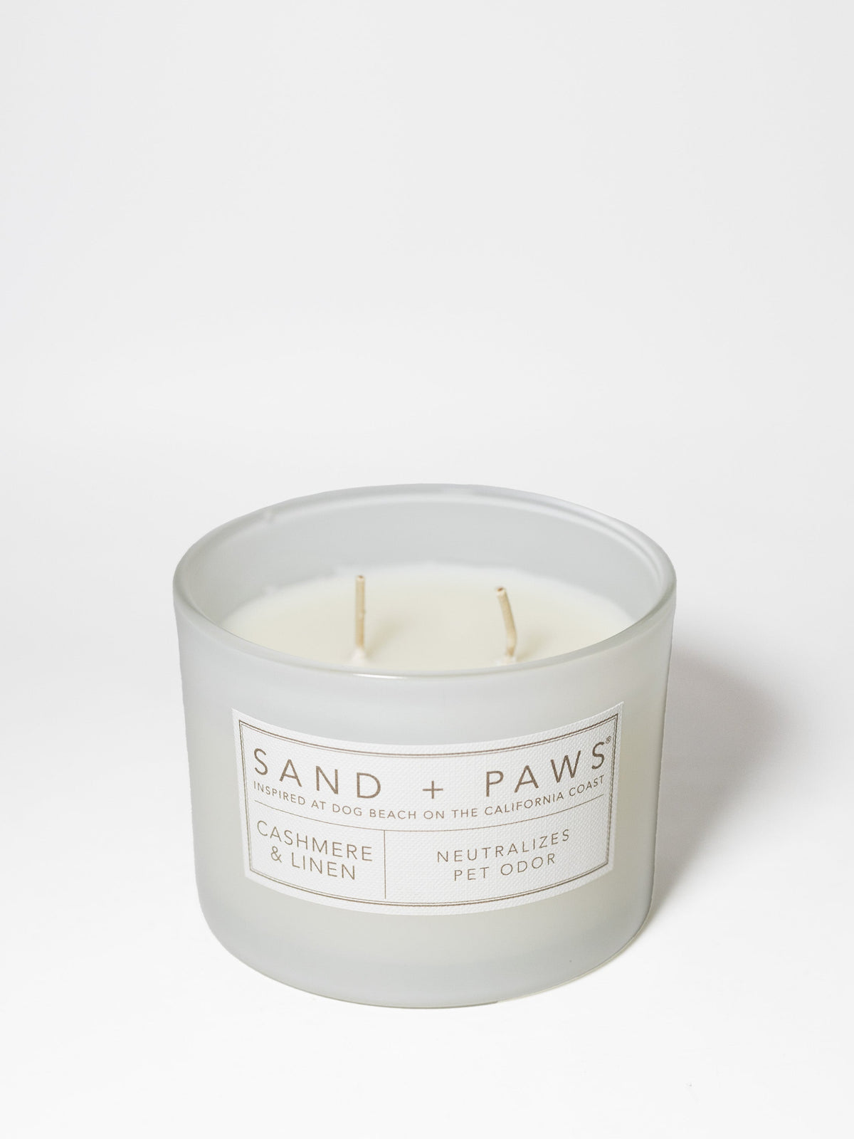 Sand + Paws Cashmere & Linen 12 oz scented candle | Shop Sand + Paws