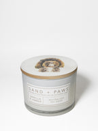 Sand + Paws Vanilla & Amber 12 oz scented candle | Shop Sand + Paws