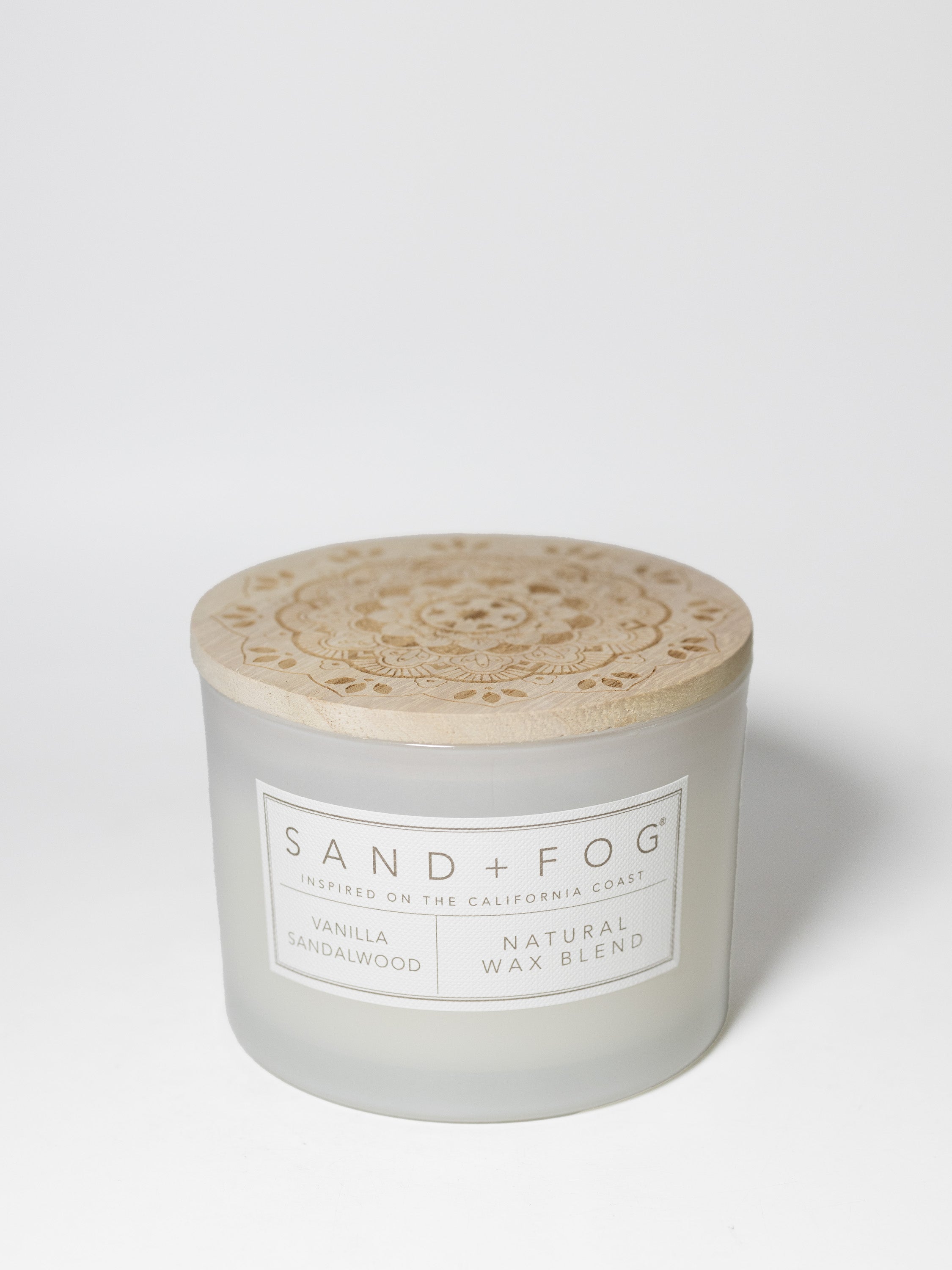 Vanilla Sandalwood 12 oz scented candle | Shop Sand + Fog