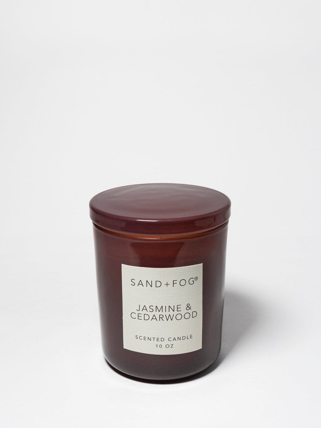 Jasmine & Cedarwood 10 oz scented candle | Shop Sand + Fog