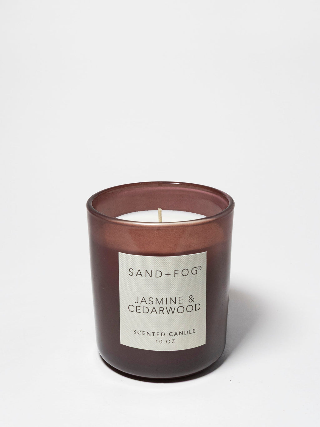 Jasmine & Cedarwood 10 oz scented candle | Shop Sand + Fog