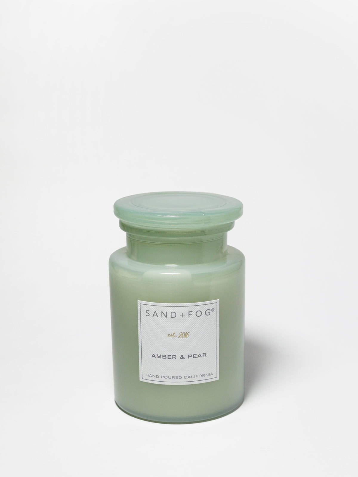 Amber & Pear 12 oz scented candle | Shop Sand + Fog