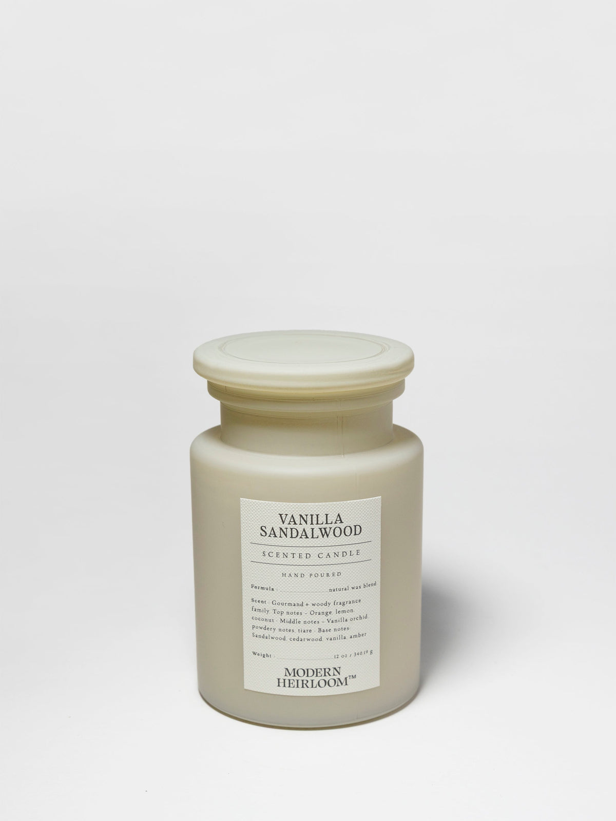 Vanilla Sandalwood 12 oz scented candle | Shop Modern Heirloom