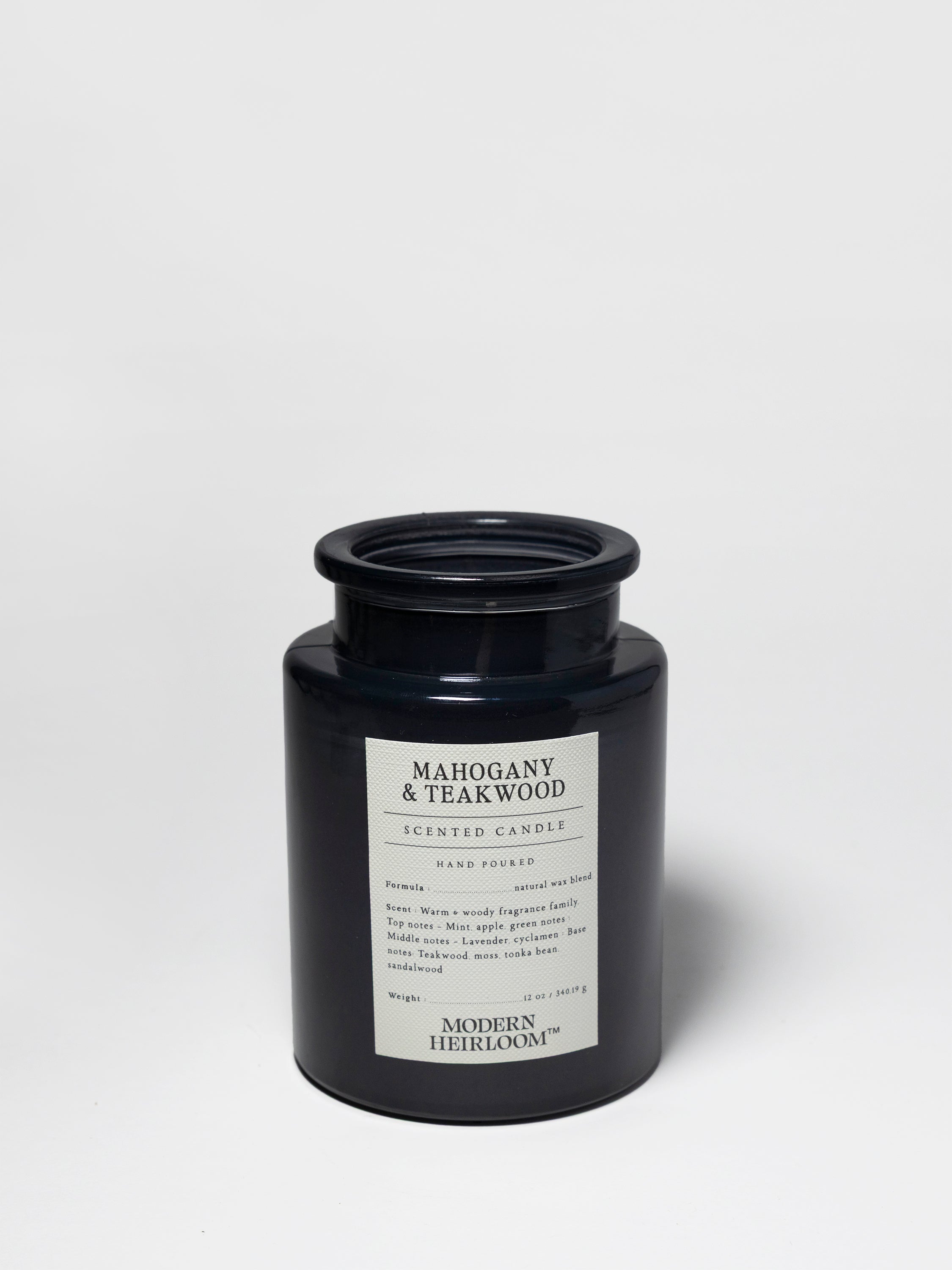 Mahogany & Teakwood 12 oz scented candle | Shop Modern Heirloom