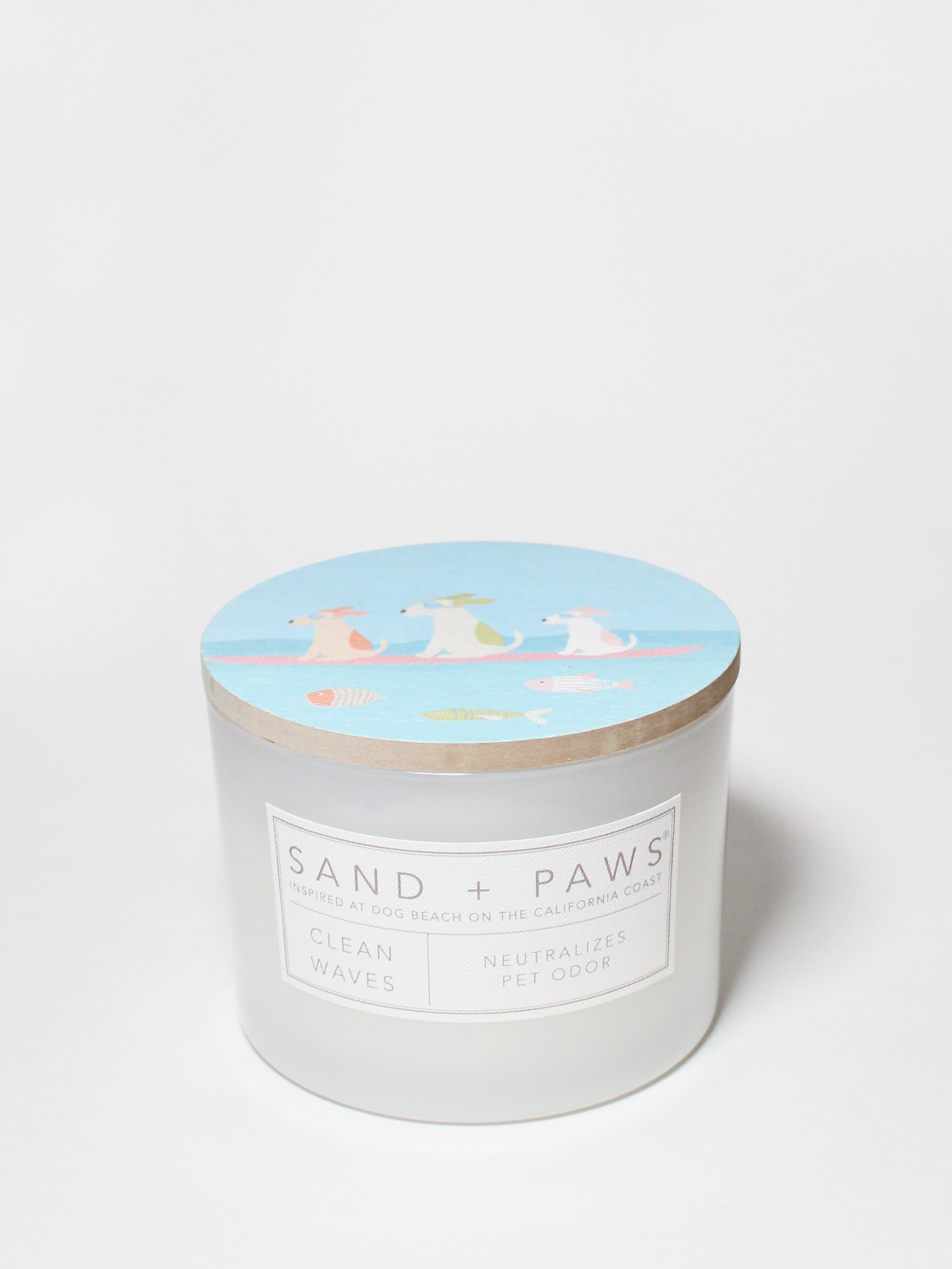Sand + Paws Clean Waves 12 oz scented candle | Shop Sand + Paws
